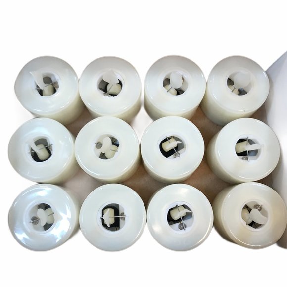 LED Ivory Flickering Flame Tea Lights 12 piece set - Picture 2 of 4